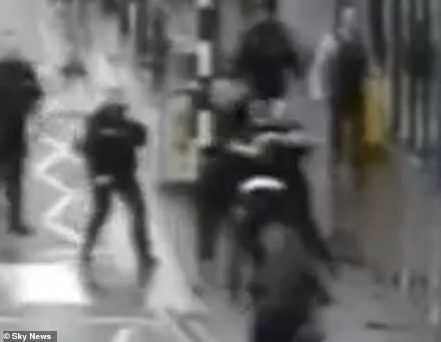 Sgt Brown leapt on top of him, holding him down until colleagues arrived to help him