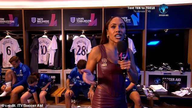 Presenters Alex Scott and Dermot O'Leary were left red-faced after he swore