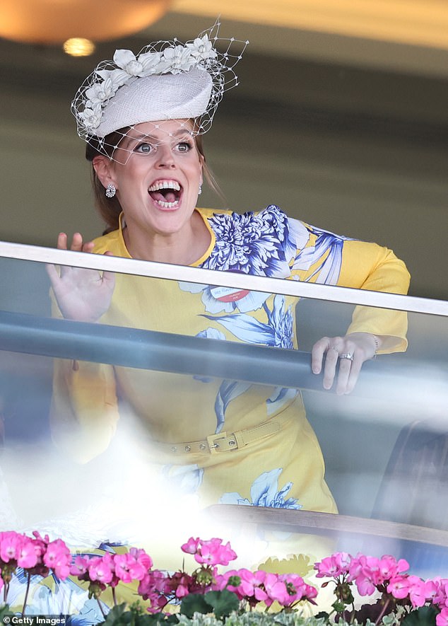 Princess Beatrice couldn't contain her excitement as she watched the races from the royal enclosure
