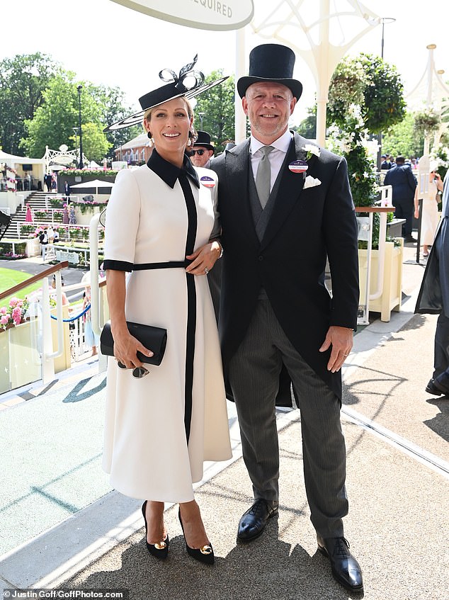 Zara and Mike Tindall also looked ever the loved-up couple as they arrived at Ascot today arm-in-arm