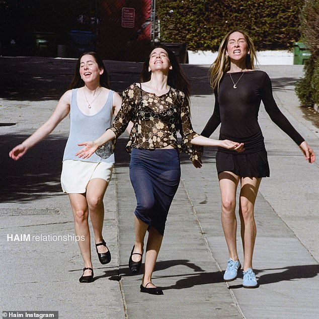 Strike a pose: Haim's publicity photo (above) is a spoof of a picture of actress Nicole Kidman, remoured to have been snapped after her divorce from Tom Cruise was finalised