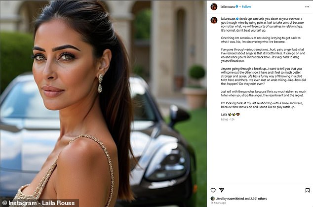 Last year, Laila took to Instagram to speak out for the first time after her split from the snooker legend, writing that 'break-ups can strip you down'