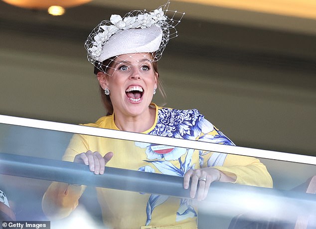 Ha-Bea-ness: Princess Beatrice watched on excitedly from the royal box