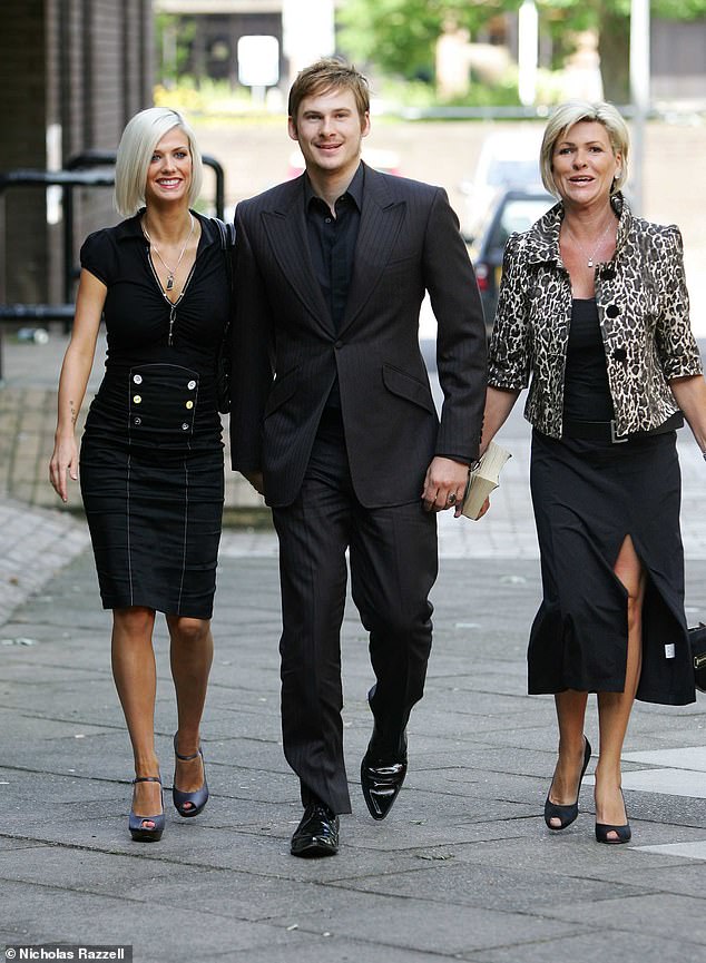 He had been accused of assaulting her during a night out in London's West End, but she asked that the charges be dropped (pictured with Samantha and his mum Sheila in 2007)