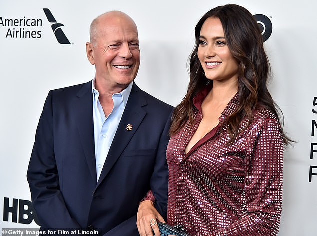 In 2022, Bruce retired from acting following his aphasia diagnosis and the following year, it was revealed that he has frontotemporal dementia; Emma and Willis seen in 2019 in NYC
