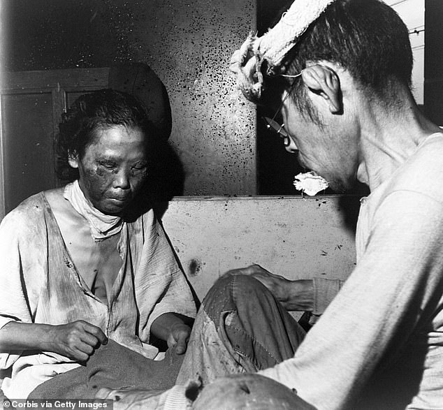 The Japanese doctor's diary describes some of the horrific injuries caused by the bomb as people's skin 'peeled off'