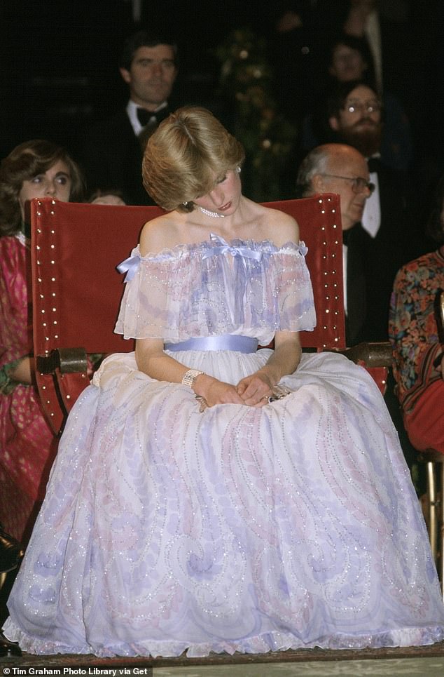 The day before the Palace announced Diana's pregnancy she was pictured falling asleep at an event at the Victoria and Albert Museum