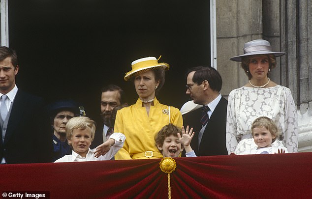 Apparently frosty times on the balcony for Trooping the Colour in 1983 where Princess Anne and Diana are pictured with family