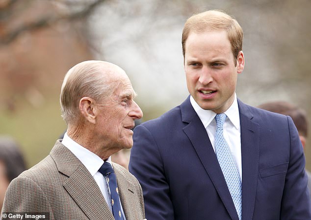 Philip and William attend the Windsor Greys statue unveiling on March 31, 2014 in Windsor