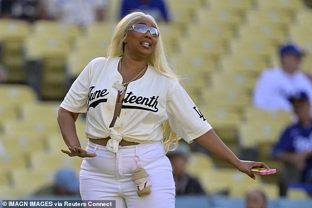 Also on Thursday, the star further showed off her weight loss while making an appearance at the Dodgers game in L.A.