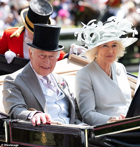 King Charles III and Queen Camilla attend day one of Royal Ascot at Ascot Racecourse on June 17, 2025