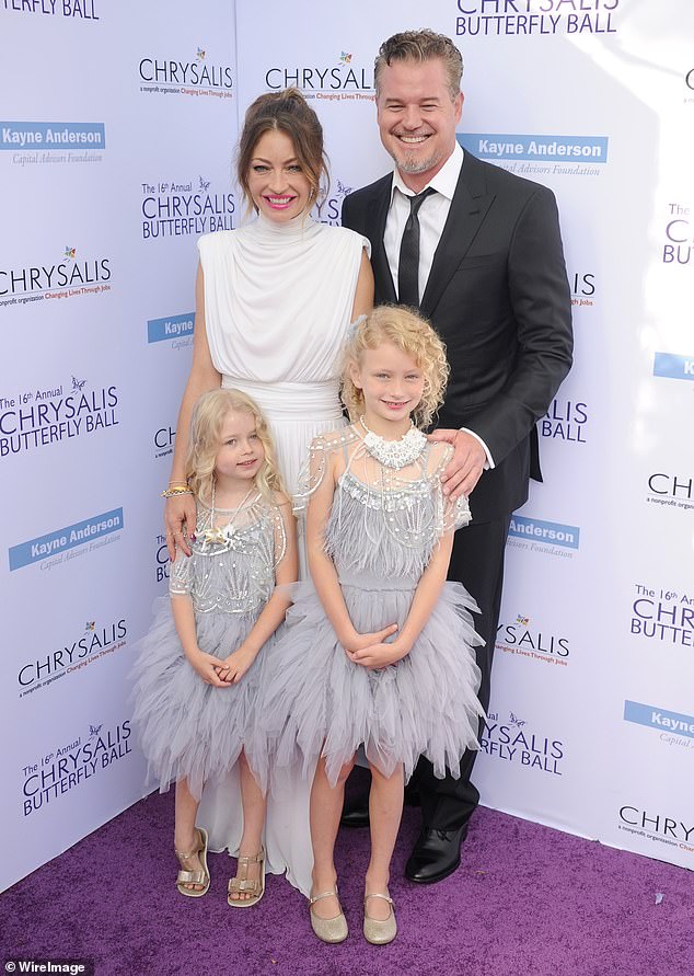 The shocking news comes a month after Eric and his estranged wife Rebecca Gayheart - with whom he shares daughters Billie, 15, and Georgia, 13 - called off their divorce; seen in 2017 in Brentwood