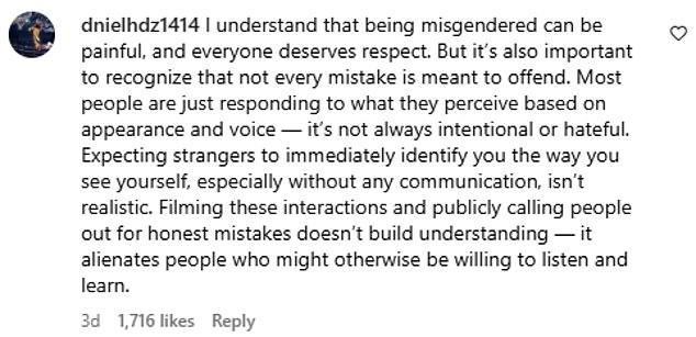 Lilly's interaction with the waiter has since gone viral, gaining million of views on both of her platforms. And while some viewers were on her side, many were quick to slam her