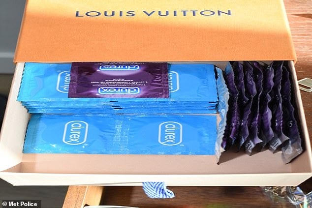 Zou kept a large collection of condoms in a Louis Vuitton box