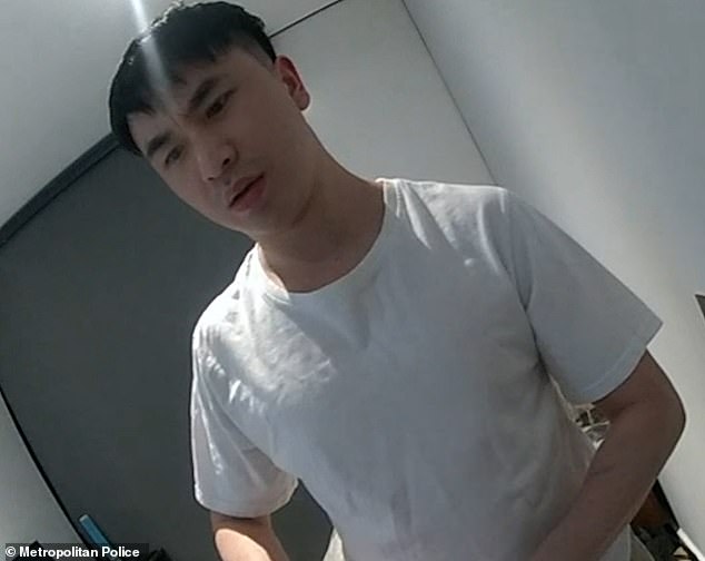 The rapist seen on police bodycam when he was being arrested in his flat