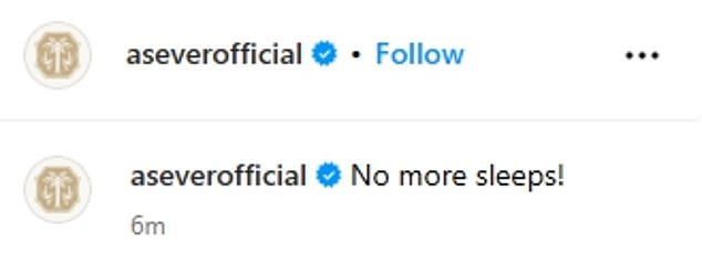 Meghan teased the As Ever launch with an Instagram post on her As Ever account today, with a new photograph of her smiling on a garden swing with the simple caption: 'No more sleeps'