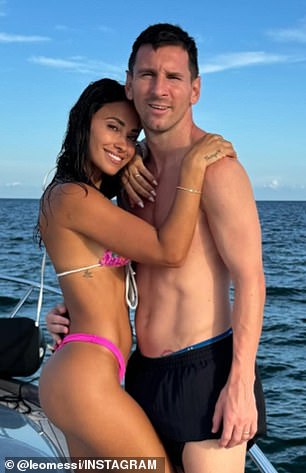 Messi with his wife Antonella while on holiday