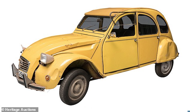Heritage Auctions describes it as a 'prop car for display purposes only' and not a roadworthy vehicle. The winning bidder will be presented with a certificate of authenticity for the motor too