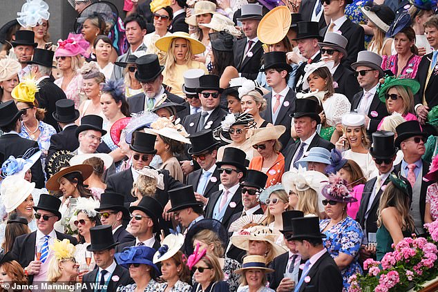 A sea of top hats and flamboyant outfits dominated the landscape at Royal Ascot earlier today