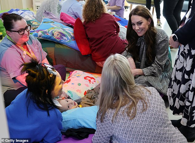 The Princess chatted to the parents of the children who use the hospice and receive care