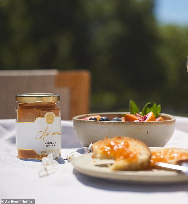 One of the promotional photographs released as Meghan announced the new apricot spread