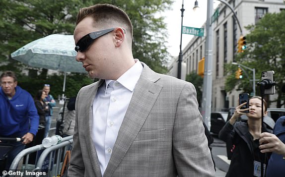 NEW YORK, NEW YORK - JUNE 18: Brendan Paul (R), witness, arrives at the federal courthouse in Lower Manhattan on June 18, 2025 in New York City. The prosecutors in the Sean Diddy Combs sex trafficking and racketeering federal trial are expected to rest their case at the end of the week. Earlier, the defense pushed for a mistrial as it was discovered that a juror provided misleading information. Combs faces life in prison if convicted on all charges which also include threats, violence and drug fueled "freak offs" sex parties.  (Photo by John Lamparski/Getty Images)