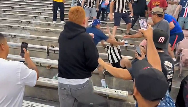 There was a brief period with no punches thrown in the groups before the fighting continued