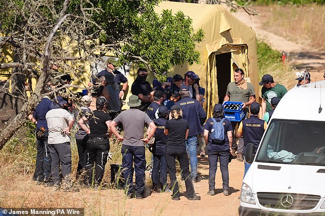 Earlier this month, German authorities launched fresh searches through Atalaia (pictured) - a stretch of scrubland littered with rubbish and graffiti-covered buildings linked by a network of dusty tracks known in Portuguese as the Fisherman's Trail