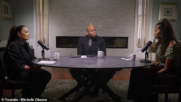 The former first lady made the shocking remark on Wednesday's episode of her podcast IMO, which she co-hosts with her older brother Craig Robinson. It came up as the siblings discussed societal views on masculinity and the challenges of raising boys with Angie Martinez