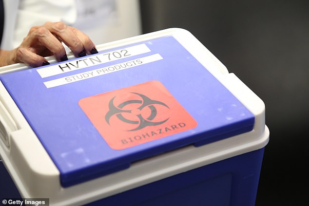 Pictured: HIV vaccines for a trial in South Africa in 2016