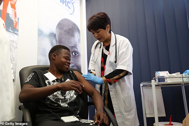 Medical advancements in HIV prevention and treatment included the revolutionary drug PrEP, but access to the medication has been reduced due to cuts by the US (Pictured: a patient at a clinic in South Africa)