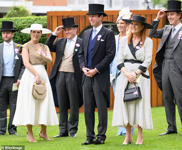 Princess Eugenie of York, Jack Brooksbank, Zara Tindall and Sarah Ferguson, Duchess of York attend day four of Royal Ascot