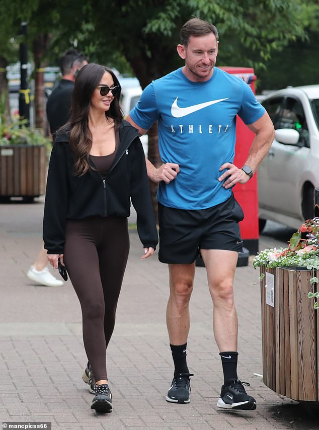 The Hollyoaks actress, 41, who was first spotted with Josh in December last year, wore a pair of brown fitted leggings