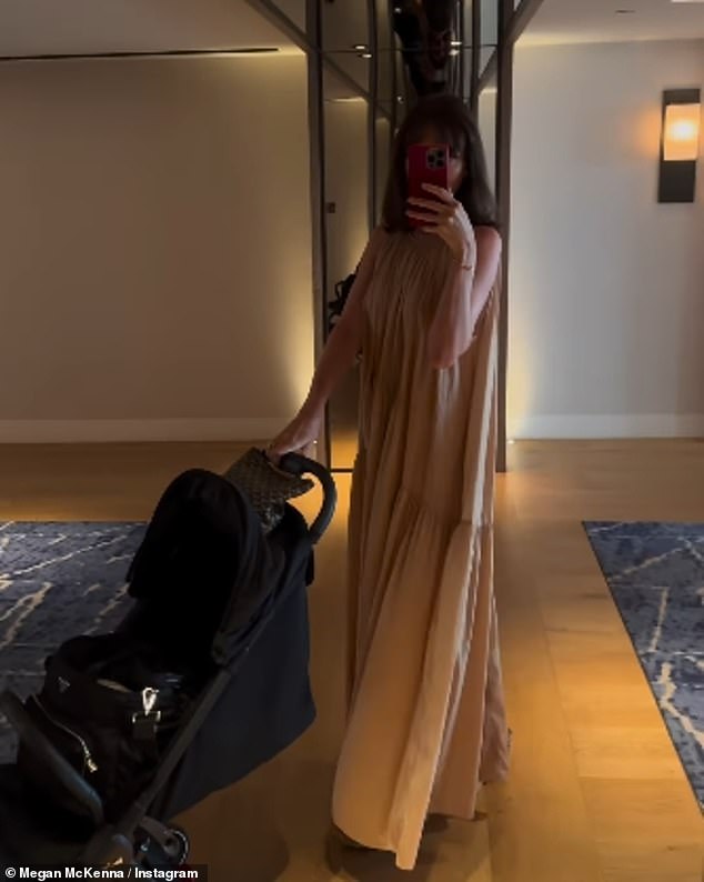 They also posted numerous clips of them pushing the little one in a pram around the luxurious hotel