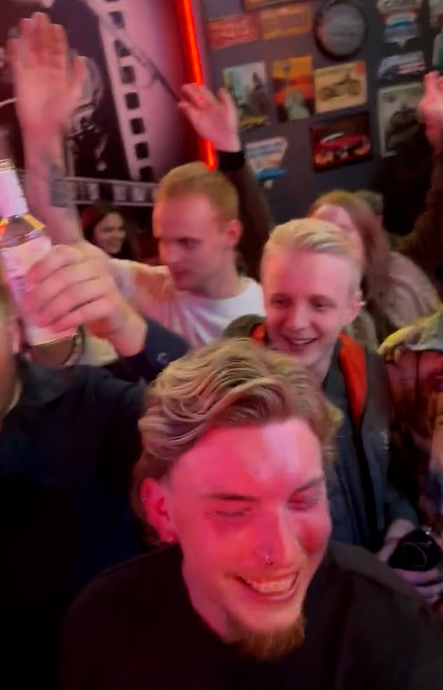 People from the smoking area were said to have come 'flooding in' as the song was performed and the moment was 'pretty magical'