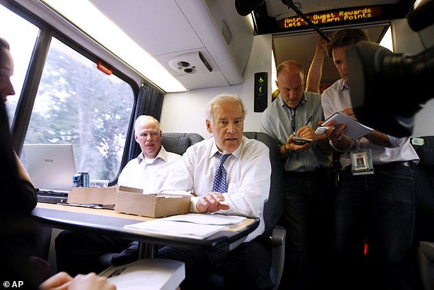 Despite earning the nickname 'Amtrak Joe' as he famously commuted on the rail throughout his 36 years in the Senate, Biden has allegedly been breaking norms including speaking in the quiet car