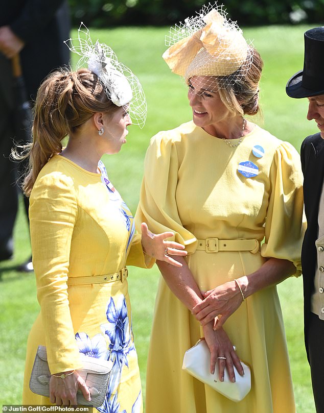 Pictured: Princess Beatrice and Harriet Sperling at Ascot Racecourse