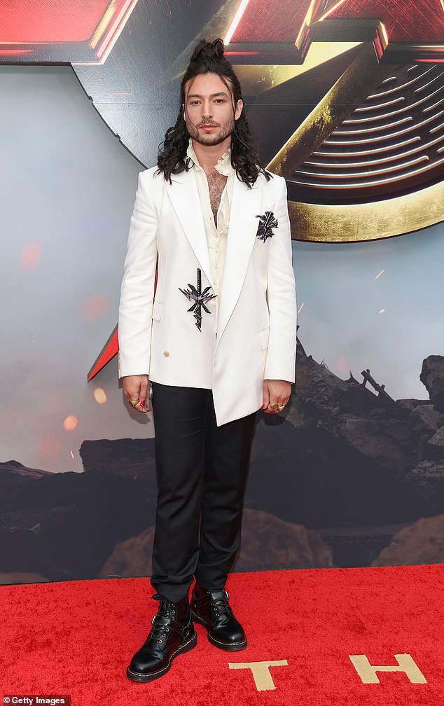Ezra Miller made a surprise appearances at the Cannes Film Festival over the weekend after years of laying low following their controversies; pictured June 2023 in Hollywood