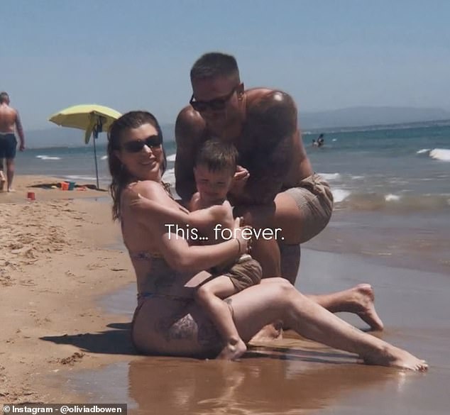 Last month Olivia shared a sweet clip from her Alex and son Abel, two, enjoyed their last summer holiday before the birth