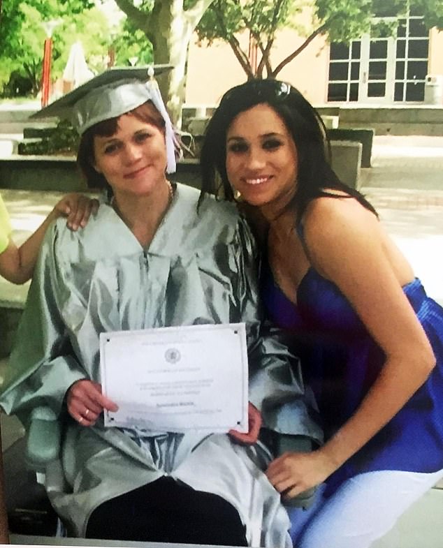 Meghan Markle with her half sister Samantha at Samantha's graduation in 2008