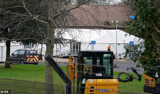 A view of the Manston immigration short-term holding facility in Kent