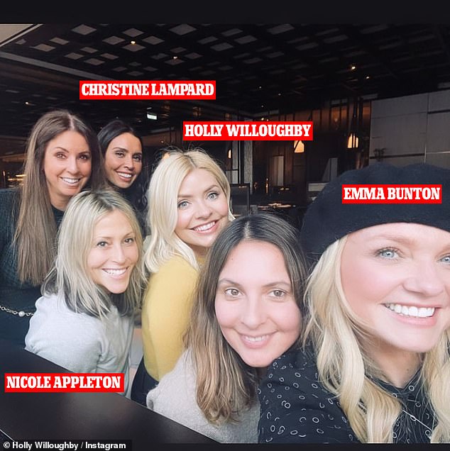 The pair feature in a close knit group of pals alongside Emma Bunton and Nicole Appleton