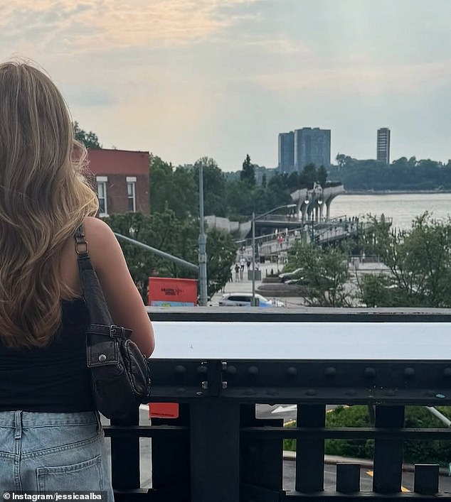 The proud mom posted a picture of Haven taking in the cityscape from a balcony