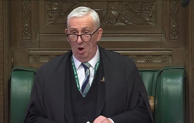 Screen grab of the result of the vote on the bill being read out in parliament