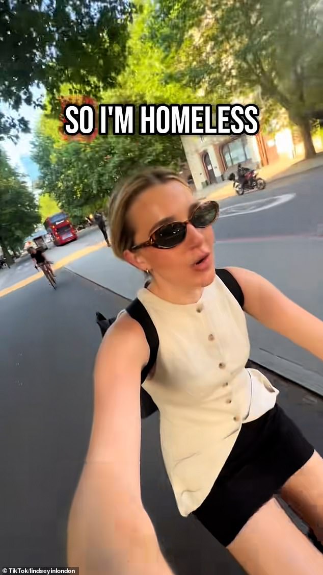 While zooming home on a Lime bike, she shared that she didn't have keys for her flat and that her roommate was on holiday