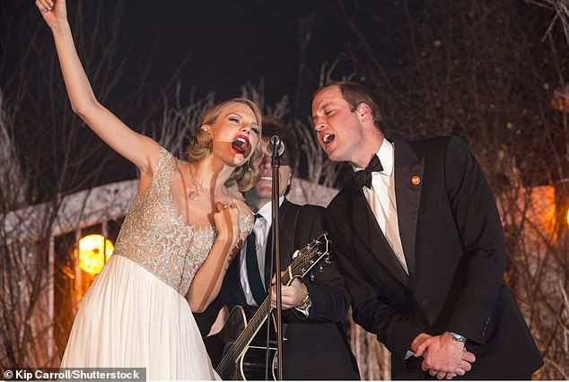 Royal besties: Taylor Swift, Jon Bon Jovi and William singing Living on a Prayer in November 2013, a year after Swift released her album Red