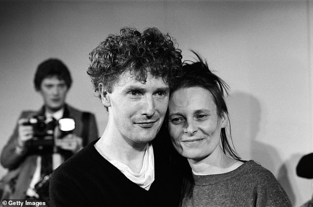 He said he bought the clothes from Sex, the punk boutique run by fashion designer Vivienne Westwood and her then-partner and Pistols manager Malcolm McLaren (pictured together at her fashion show at Olympia, London, in 1981)