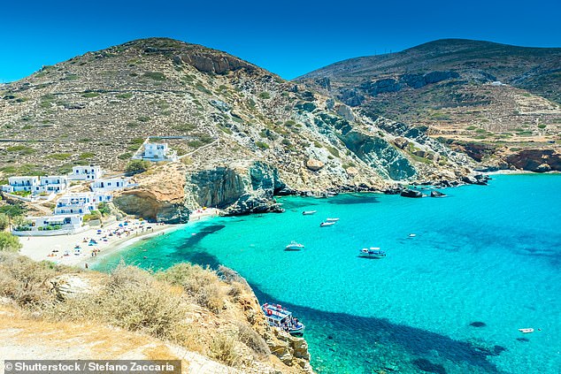 Folegandros attracts 50,000 tourists annually and can be reached by ferry from Santorini in 45 minutes