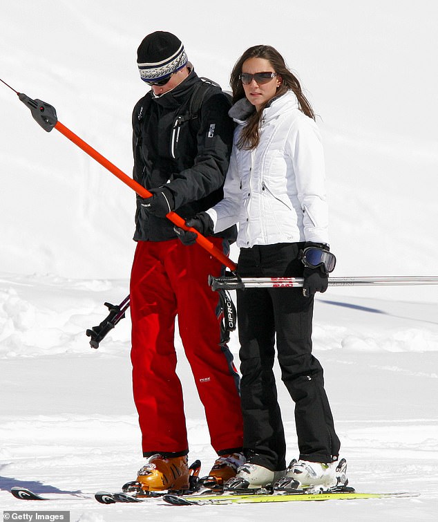 Nicholl wrote: 'If Kate was not with William at Balmoral then the couple were skiing or holidaying on Mustique'
