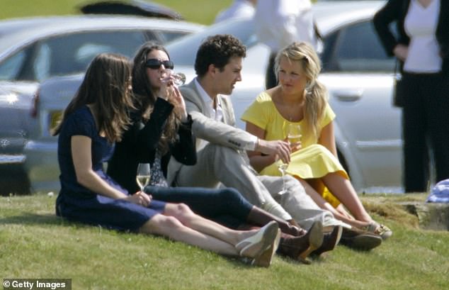 Pippa Middleton, Kate Middleton and Thomas van Straubenzee watch Prince William play in the Audi Polo Challenge charity polo match at Coworth Park Polo Club on May 10, 2009 in Ascot